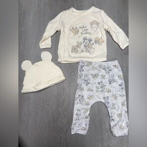 Disney Baby Mickey Mouse Pluto Size 3-6 Month Outfit Matching Set